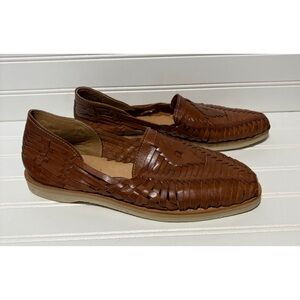 DANDY DEL MAR Brown Leather Hurache Sandal Shoes Mens Size 8 Excellent Condition